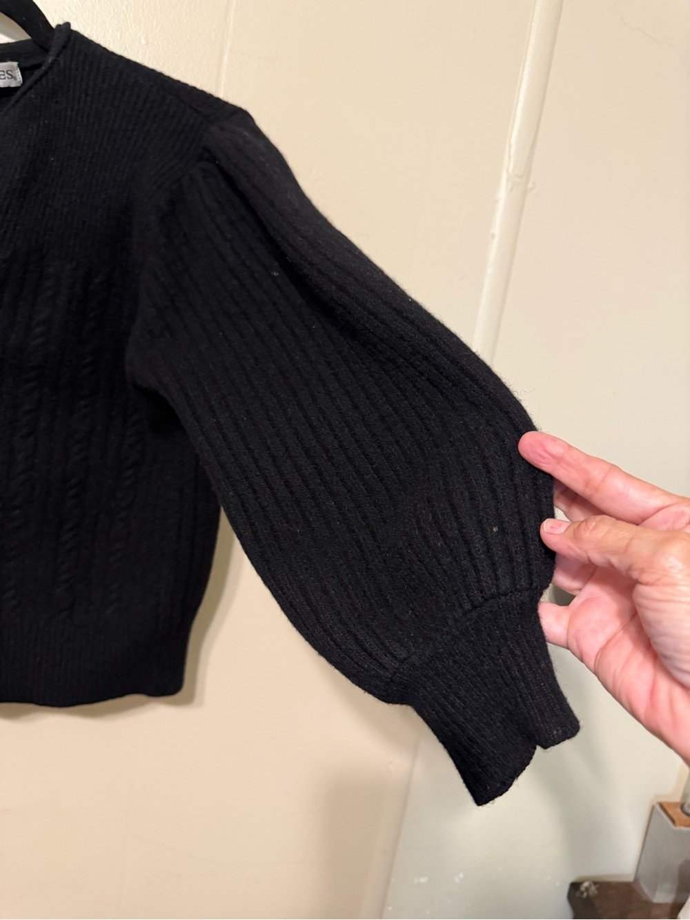 Victoria Jones Black Pearl-Button Knit Women's Sweater - Picture 5 of 7